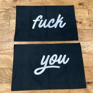 New Reversible Pillow Cases F**k/Love Me/You Black & White Offensive Pillowcases
